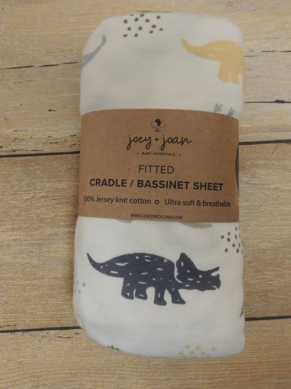 Joey and Joan Fitted Cradle/Bassinet Sheet Dinosaur Pattern NEW